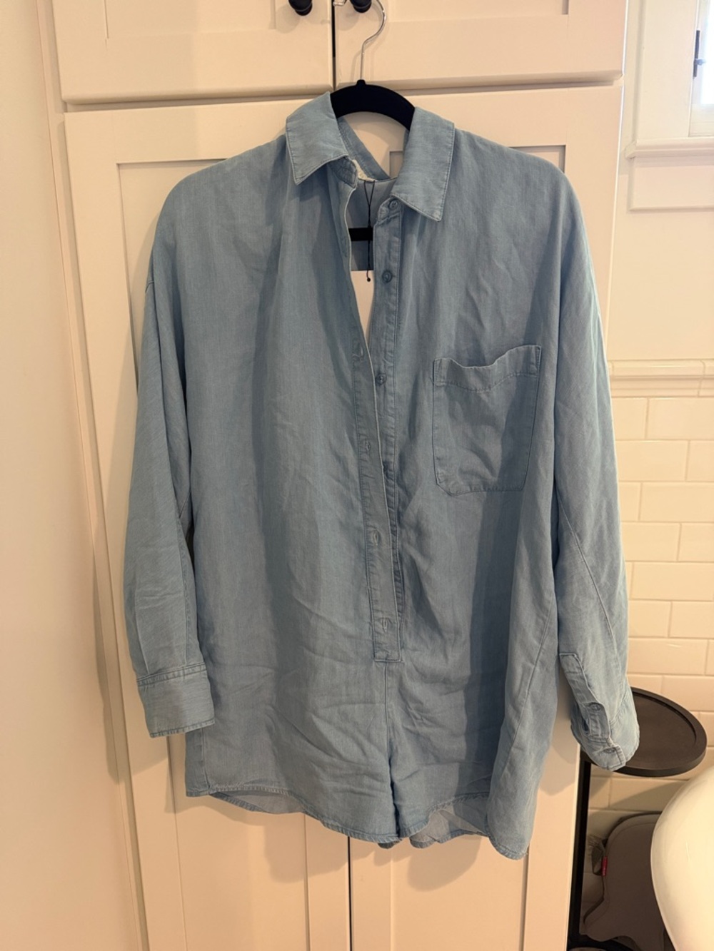 Zara Light Blue Denim Romper